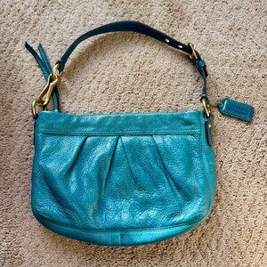 Coach – Teal Pebbled Leather Shoulder Bag/Purse